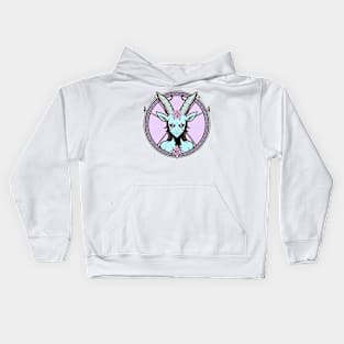 Pastel goth cute baphomet Kids Hoodie